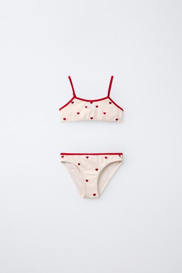 6-14 YEARS / HEART-STRUCTURED BIKINI - Red by Zara
