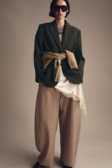 OVERSIZED WOOL BLAZER ZW COLLECTION - Green marl by Zara