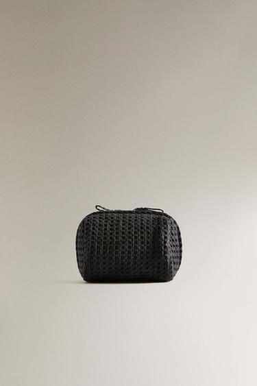 WAFFLE-KNIT FABRIC WASH BAG - Black by Zara - Image 0
