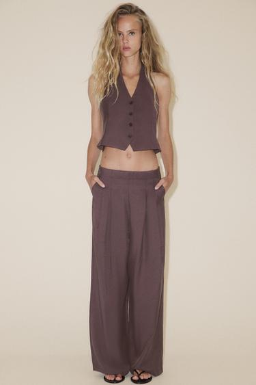 PALAZZO TROUSERS - Aubergine by Zara