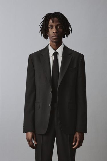 100% WOOL SUIT BLAZER - Black by Zara