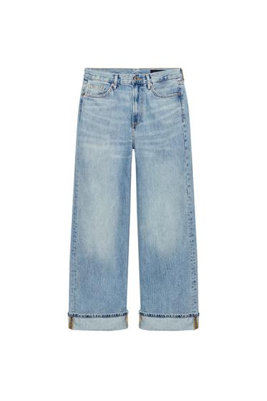 ZW COLLECTION MID-WAIST BAGGY JEANS - Light blue by Zara