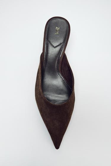 SUEDE MULE - Brown by Zara