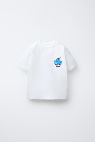 SURF PRINT T-SHIRT - White by Zara