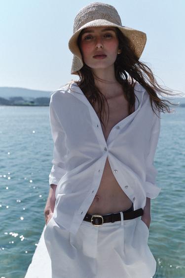 BASIC POPLIN SHIRT - White by Zara
