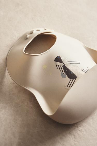 CHILDREN'S RABBIT SILICONE BIB - Multicoloured by Zara