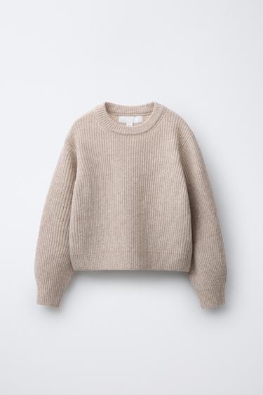 PURL KNIT SWEATER - camel by Zara