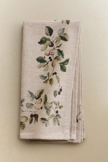 PACK OF FRUIT PRINT NAPKINS (PACK OF 2) - Greenish by Zara