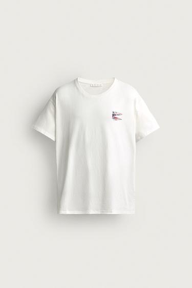 FLAG PRINT T-SHIRT - White by Zara