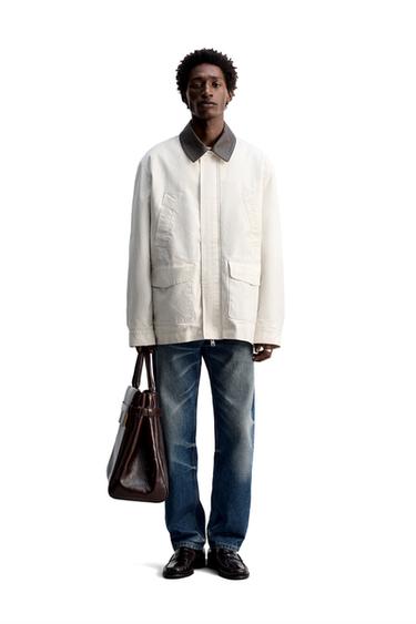 COMBINED WASHED JACKET - Oyster-white by Zara