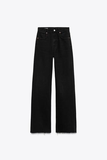 TRF WIDE-LEG HIGH-WAIST JEANS - Black by Zara