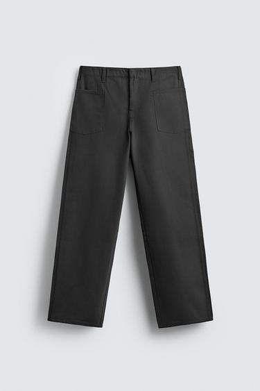 RELAXED FIT JEANS WITH POCKETS - Charcoal by Zara