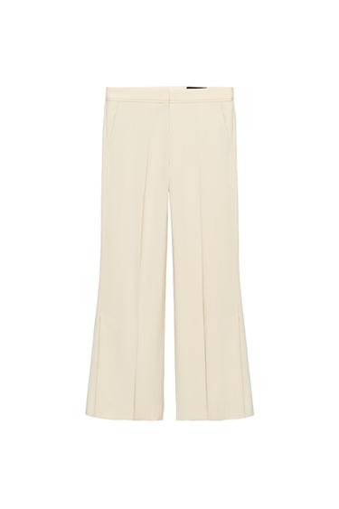 ZW COLLECTION WIDE-LEG TROUSERS - Mid-ecru by Zara