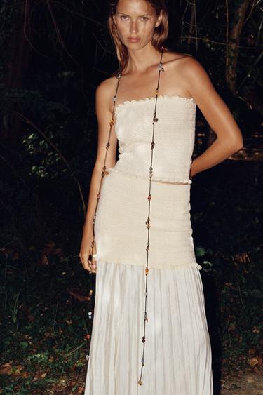 COMBINED KNIT SKIRT - Ecru by Zara