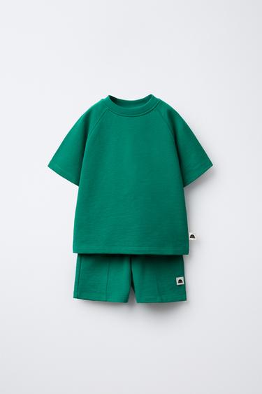 LABEL JOGGING SET - Green by Zara