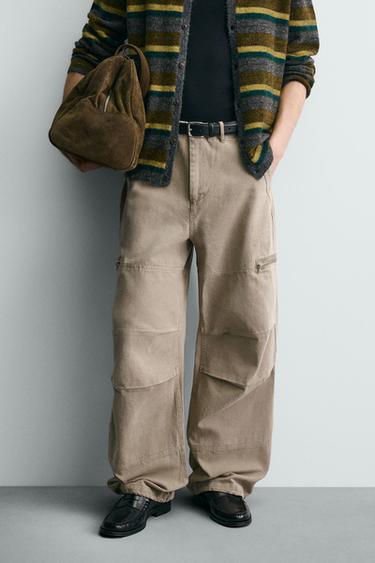 PARACHUTE CARGO TROUSERS - Grey by Zara