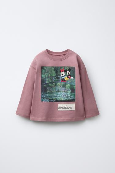 MONET PAINTING MICKEY AND MINNIE MOUSE © DISNEY T-SHIRT - Dark mauve by Zara