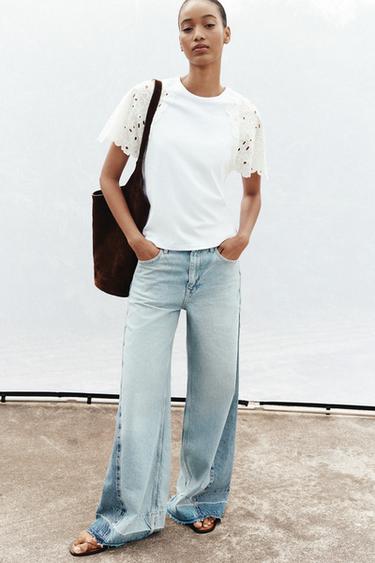 EMBROIDERED SLEEVE T-SHIRT - White by Zara - Image 0