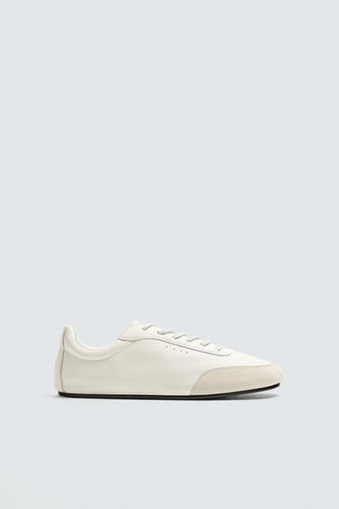 LIMITED EDITION LEATHER TRAINERS - White by Zara