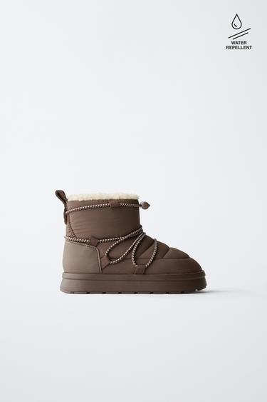 WATER-REPELLENT NYLON BOOTS - Brown by Zara
