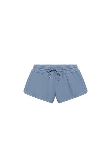 FADED-EFFECT DRAWSTRING SHORTS - Bluish by Zara