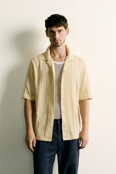 REGULAR FIT STRIPED JACQUARD SHIRT - 314 by Zara