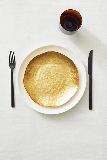 GOLDEN GLASS DESSERT PLATE - Gold by Zara