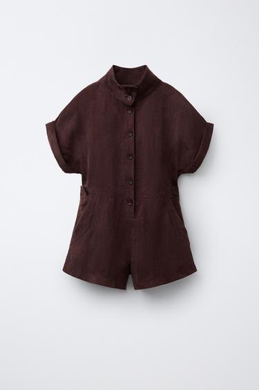 FLUID PLAYSUIT - Burgundy by Zara