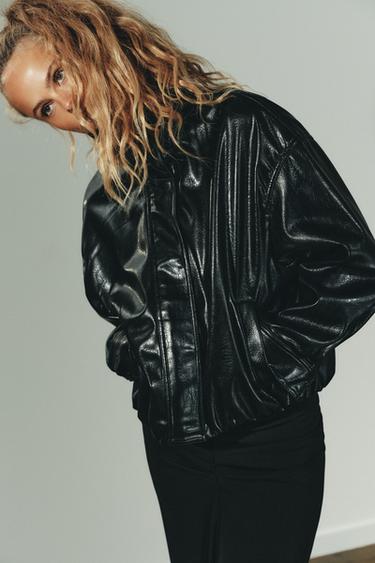 FAUX LEATHER VOLUME JACKET - Black by Zara