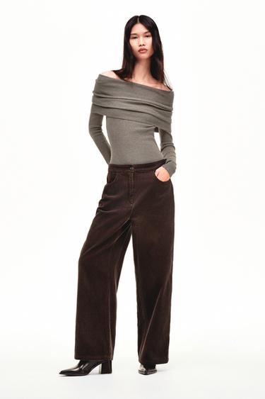 GATHERED STRAPLESS KNIT TOP - Taupe grey by Zara