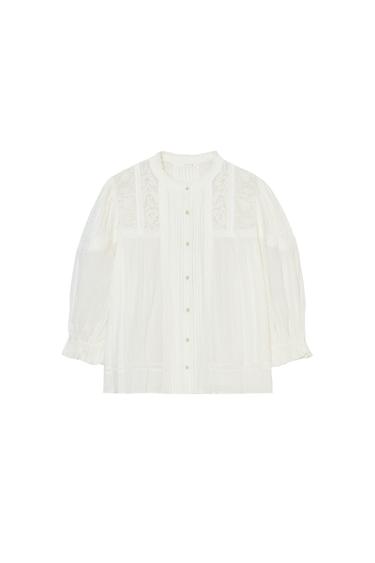 ZW COLLECTION ROMANTIC COTTON SHIRT - Ecru by Zara