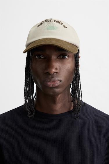 COMBINED EMBROIDERY CAP - Ecru by Zara - Image 0