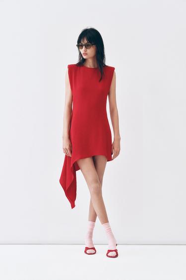 LEATHER HIGH-HEEL SANDALS - Red by Zara