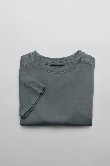 GARMENT DYE CUT-OUT T-SHIRT - Anthracite grey by Zara