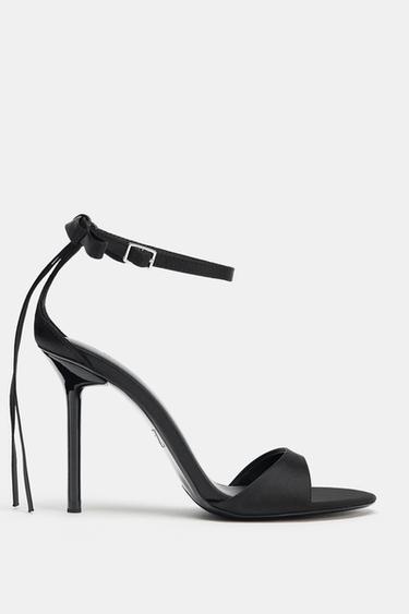 BOW ANKLE STRAP SANDALS - Black by Zara