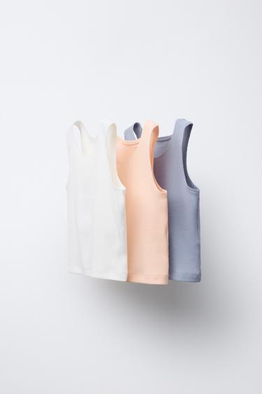 3-PACK OF RIBBED RACERBACK T-SHIRTS - Various by Zara