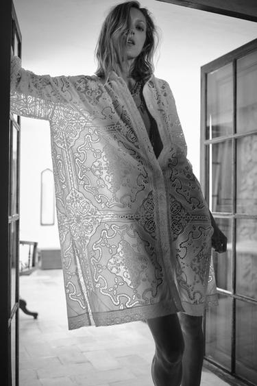 EMBROIDERED SHIRT DRESS ZW COLLECTION - Beige by Zara