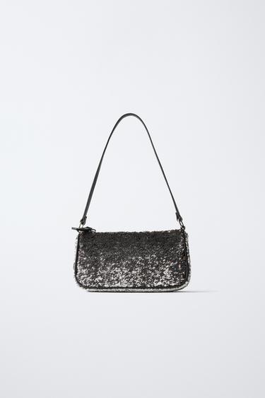 SEQUIN SHOULDER BAG - Silver by Zara