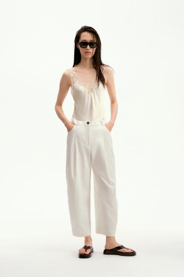 ZW COLLECTION STRIPED BARREL TROUSERS - striped by Zara