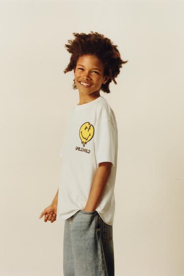 SMILEYWORLD ® PRINT T-SHIRT - Oyster-white by Zara