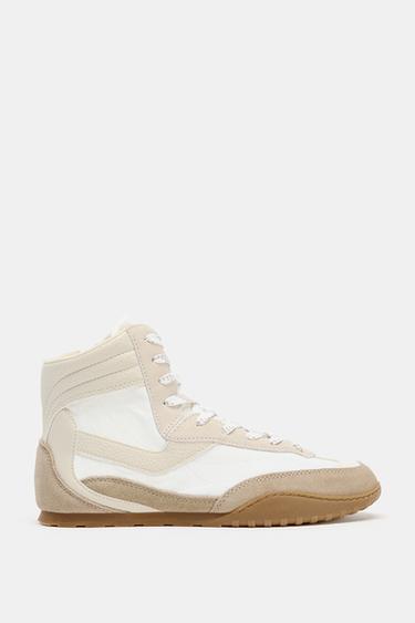 HIGH-TOP SNEAKERS - Ecru White by Zara