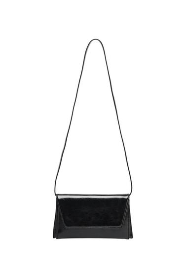 SHINY MINI ENVELOPE CROSSBODY BAG - Black by Zara