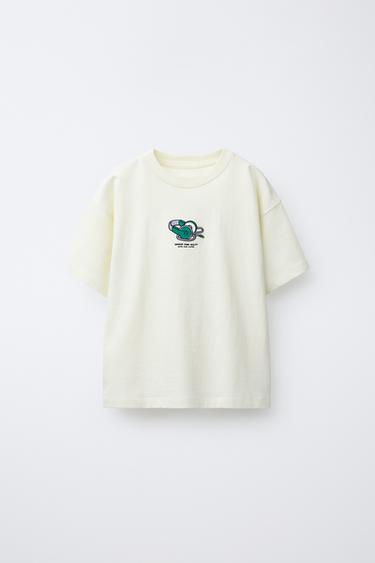 EMBROIDERED DETAIL T-SHIRT - Light blue by Zara - Image 0