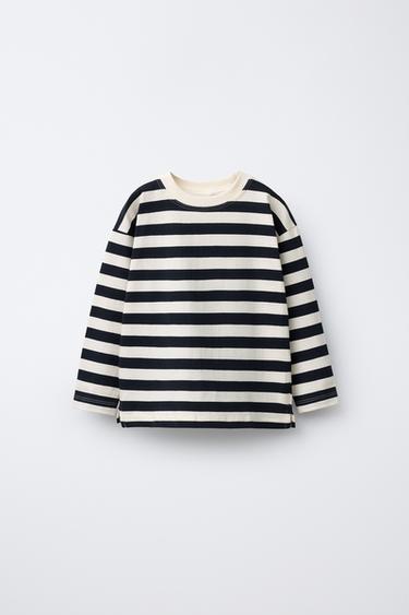 STRIPE PRINT T-SHIRT - Navy blue by Zara
