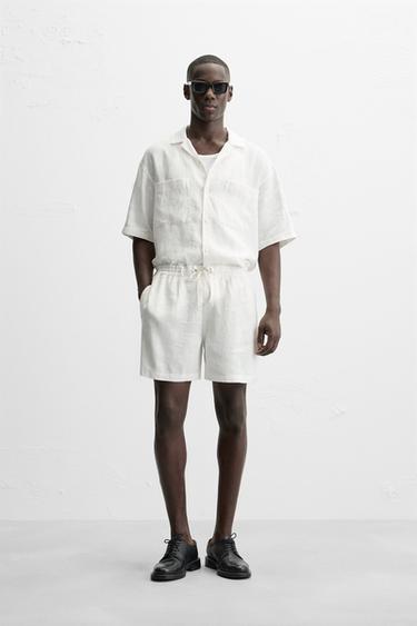 100% LINEN SHIRT - White by Zara