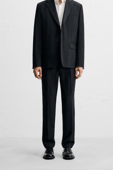 100% WOOL SUIT TROUSERS - Navy blue by Zara