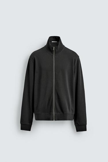 REGULAR FIT ZIP-UP SWEATSHIRT - Anthracite grey by Zara