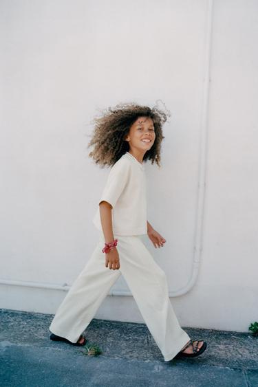 HEAVY WEIGHT WIDE-LEG TROUSERS - Ecru by Zara