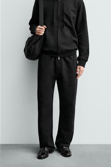 HEAVYWEIGHT REGULAR FIT ORIGINS JOGGERS - Black by Zara