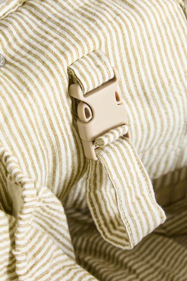 STRIPED MUSLIN MATERNITY BAG - Green by Zara